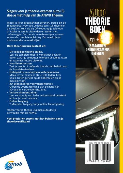 Auto Theorieboek B + Online examens oefenen