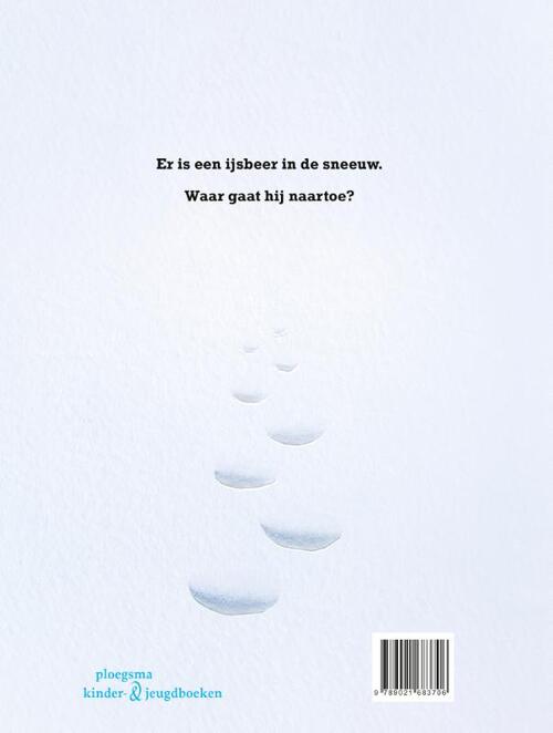 Een ijsbeer in de sneeuw