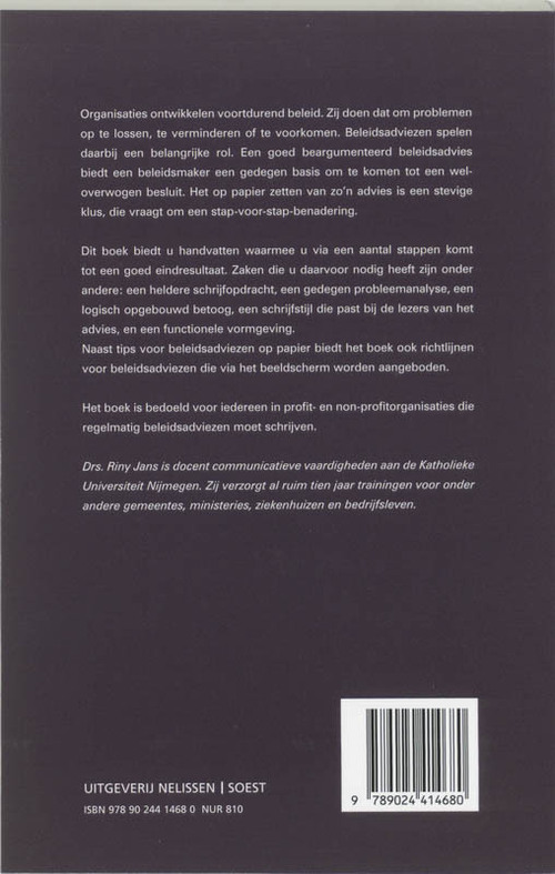 Het schrijven van beleidsadviezen