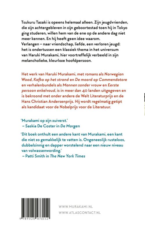 De kleurloze Tsukuru Tazaki en zijn pelgrimsjaren