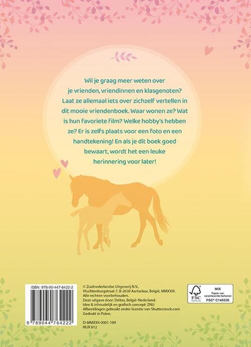 Ik hou van paarden vriendenboek