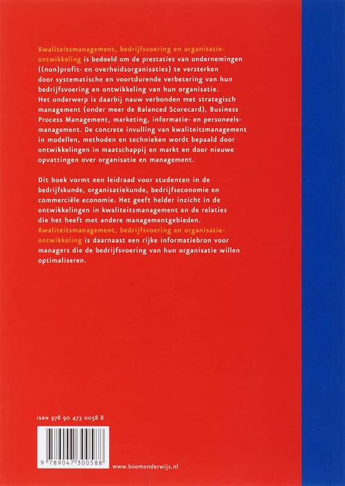 Kwaliteitsmanagement, bedrijfsvoering en organisatieontwikkeling