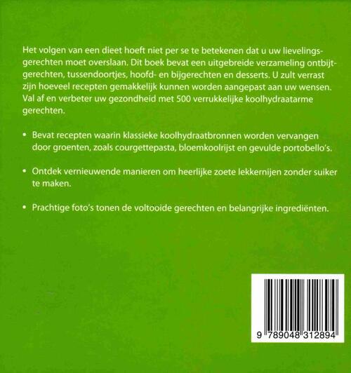 500 Koolhydraatarme Gerechten