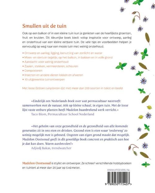 Een kleine eetbare tuin met vaste planten