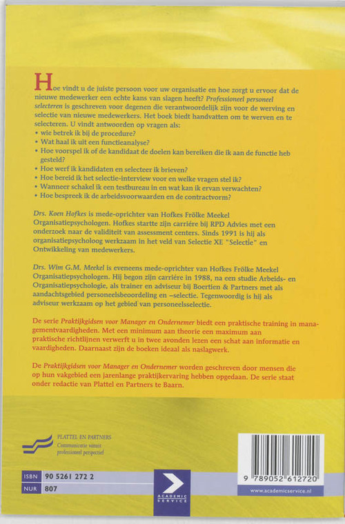 Professioneel personeel selecteren