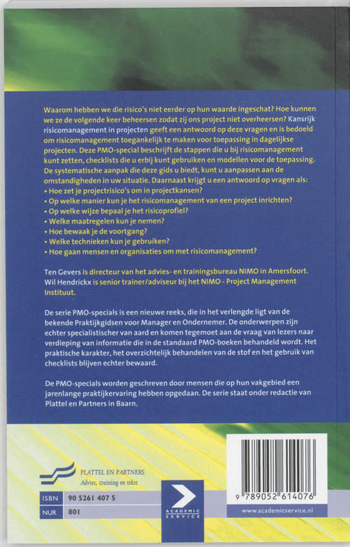 Kansrijk risicomanagement in projecten