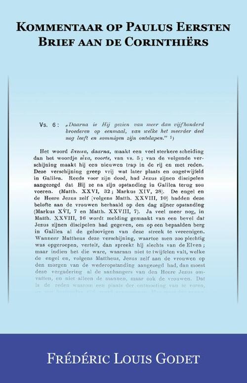 Kommentaar op Paulus Eersten Brief aan de Corinthiërs