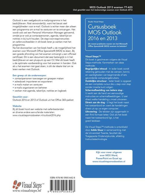 Cursusboek MOS Outlook 2013