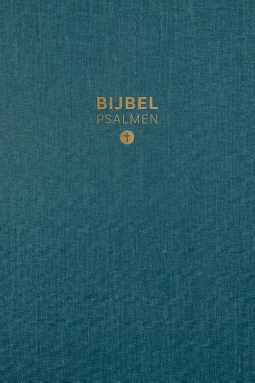 HSV Bijbel met Psalmen 10x15 linnen petrol