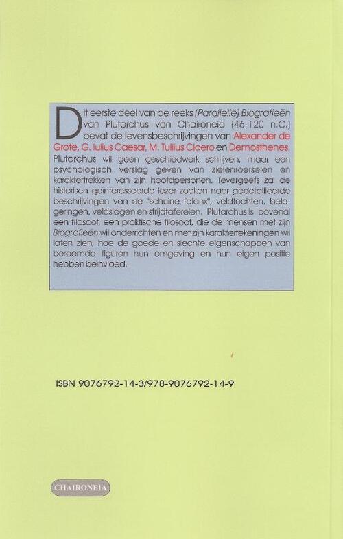 Biografieën I: Alexander, Caesar, Cicero, Demosthenes