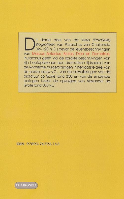 Biografieën III: M.Antonius, Brutus, Dion, Demetrios