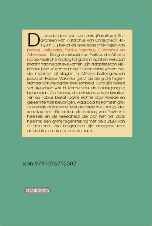 Biografieën V: Perikles, Alkibiades, Fabius Maximus, Coriolanus, Artoxerxes