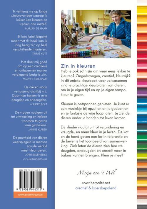 Desillusie Soeverein Stal Zin in kleuren 1 - Het mooiste kleurboek voor volwassenen met prikkelende  vragen, Marja van 't Wel | Boek | 9789081946315 | ReadShop