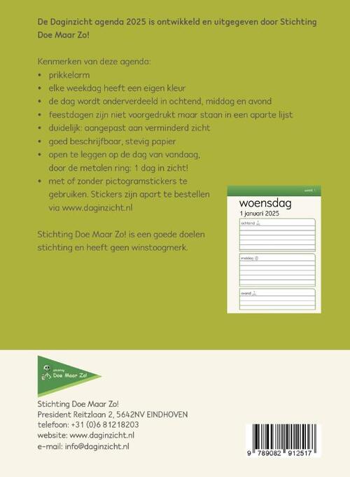 Daginzicht agenda 2025 : de agenda om niet te vergeten