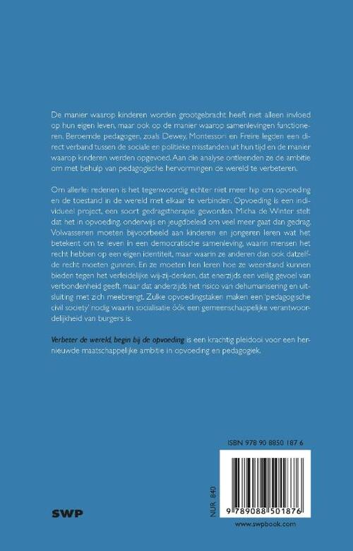 Verbeter de wereld, begin bij de opvoeding