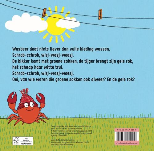 Wasbeer doet de was