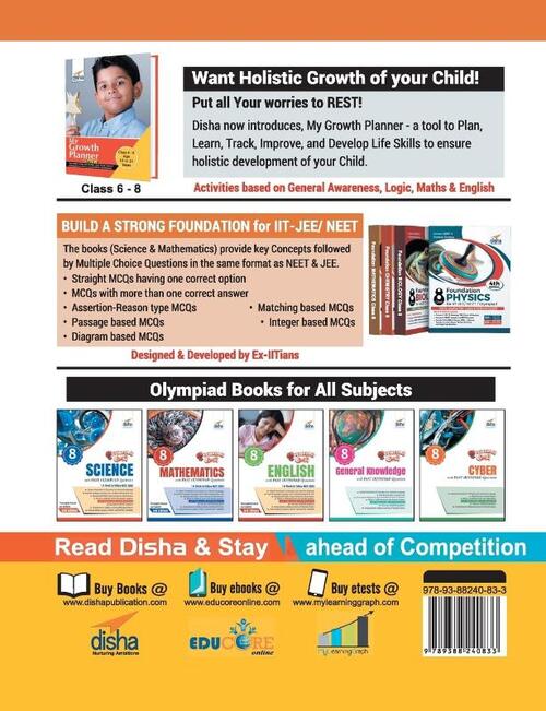 30 Mock Test Series for Olympiads Class 8 Science, Mathematics, English, Logical Reasoning, GK & Cyber 2nd Edition