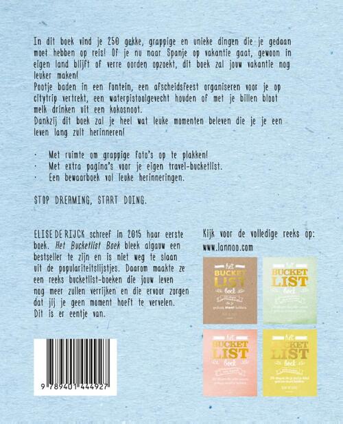 Het Bucketlist boek voor op reis