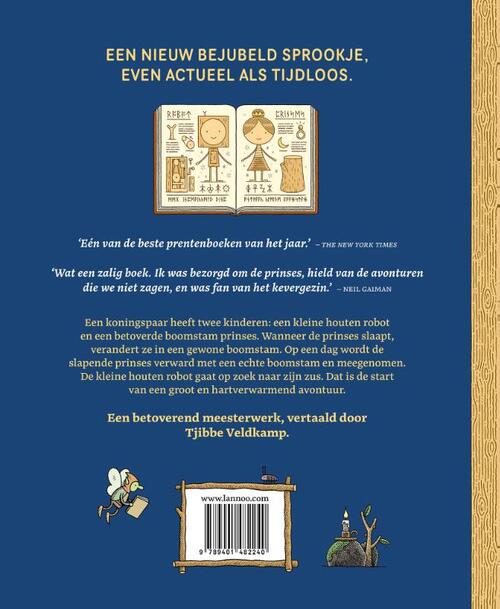 De kleine houten robot en de boomstam prinses