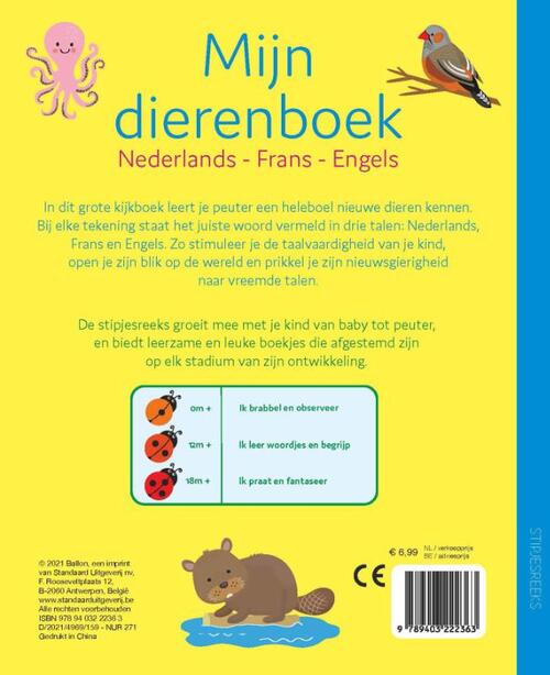 Mijn dierenboek - Nederlands, Frans, Engels