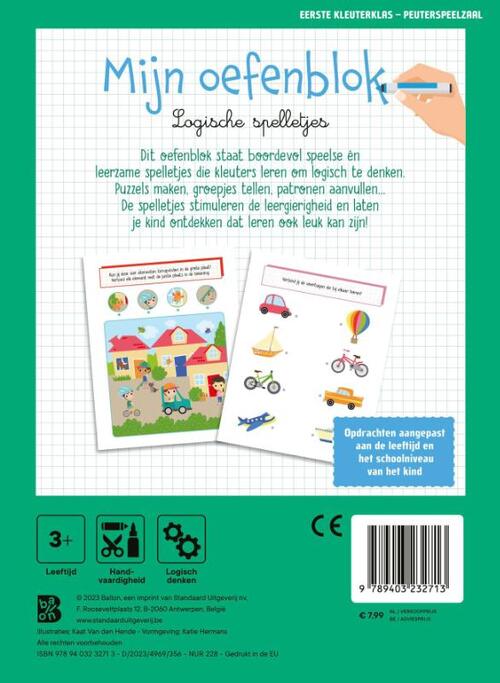 Mijn oefenblok: Logische spelletjes (Eerste kleuterklas - Peuterspeelzaal)