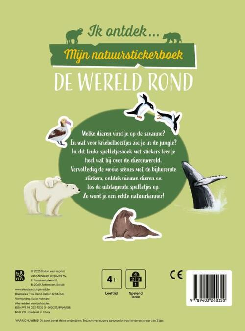 Ik ontdek: Mijn natuurstickerboek: De wereld rond