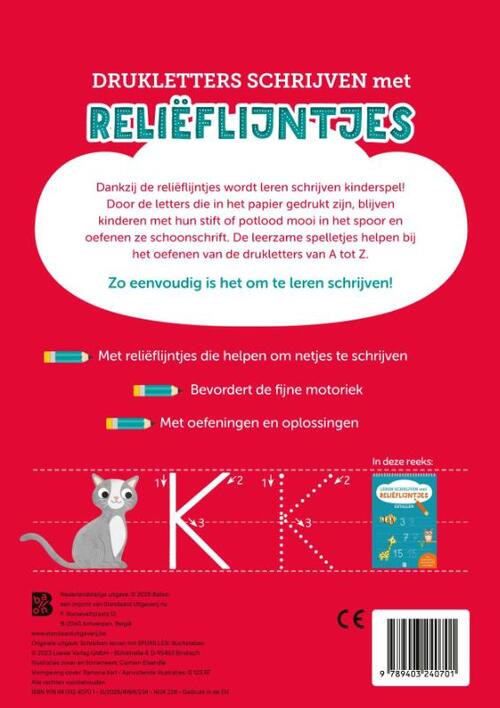 Leren schrijven met reliëflijntjes: Drukletters