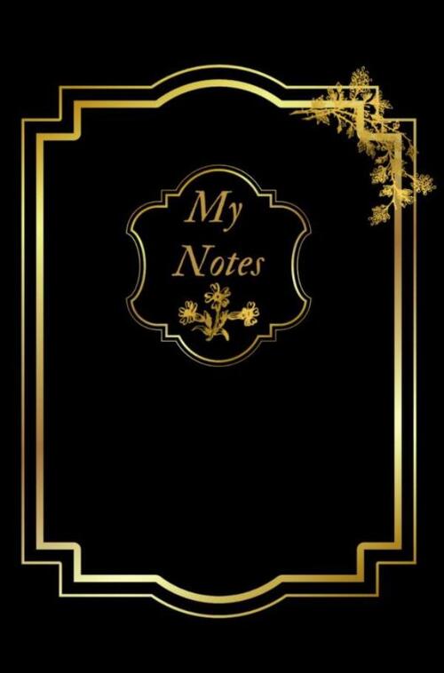 Notitieboek - Cadeau voor man - Cadeau voor vrouw - hardcover - Notitieboekje - Schrijfblok - Notebook - Goude - Zwart - my notes 6