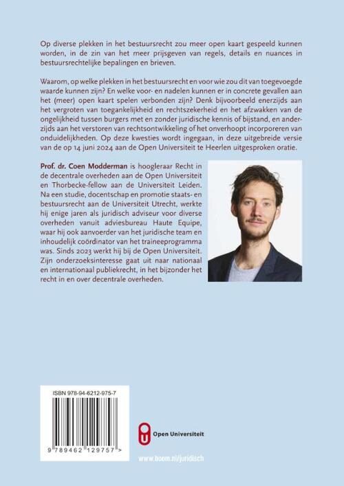 Open kaart spelen in het bestuursrecht