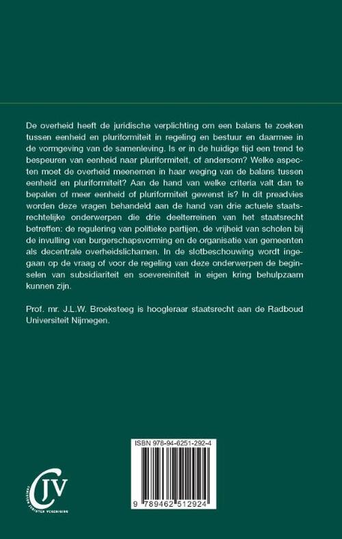 Staatsrecht tussen eenheid en pluriformiteit