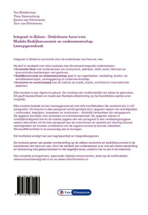 Integraal in Balans - Bedrijfseconomie en ondernemerschap