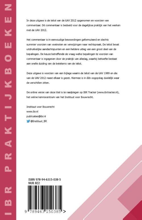 Praktische toelichting op de UAV 2012