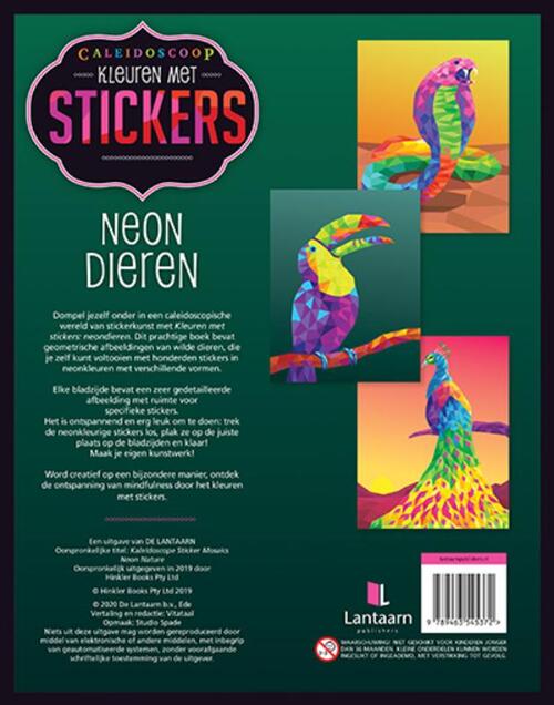 Kleuren met stickers - Neon dieren