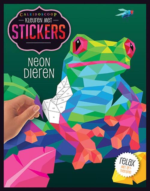 Kleuren met stickers - Neon dieren