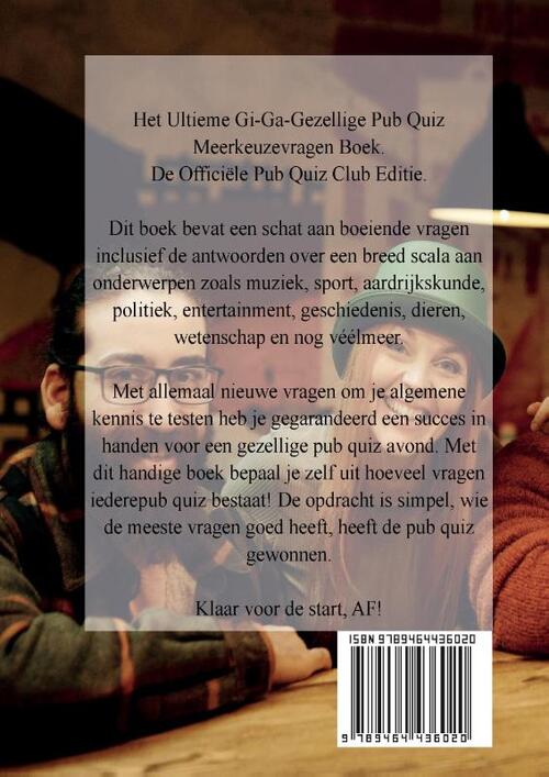 Het Ultieme Gi-Ga-Gezellige Pubquiz meerkeuzevragen boek