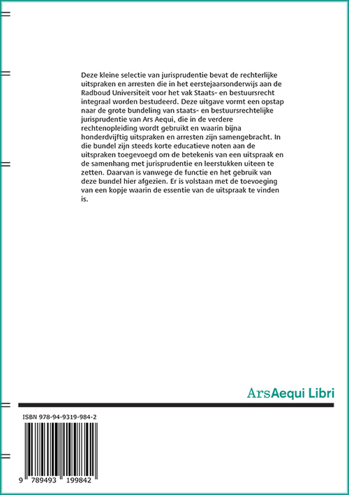 Jurisprudentie Inleiding Staats- en bestuursrecht 1879-2023