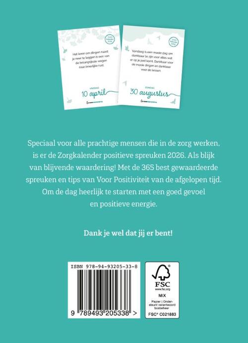 Zorgkalender positieve spreuken