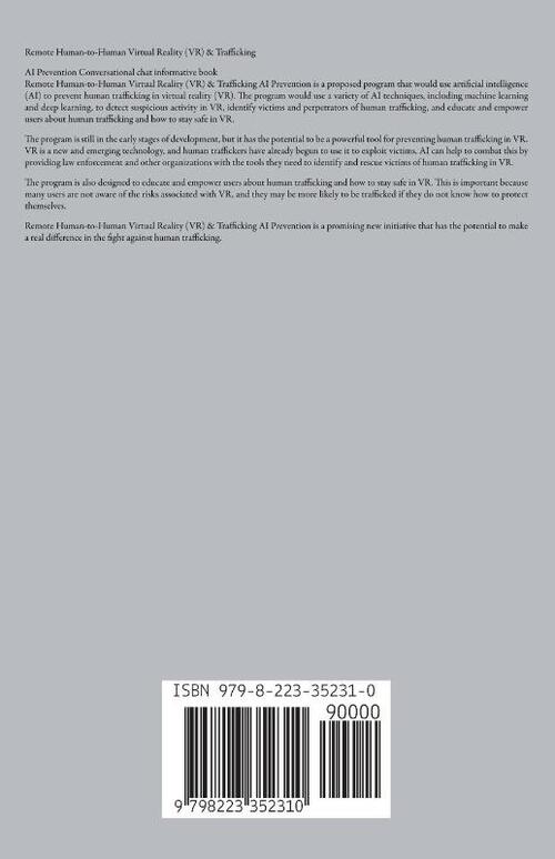 Remote Human-to-Human Virtual Reality (VR) & Trafficking AI Prevention