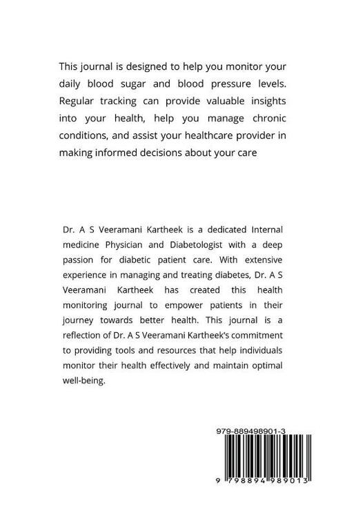 a S Veeramani Kartheek: Daily Blood Sugar and Blood Pressure