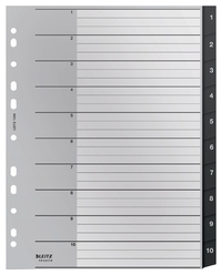 Tabblad Leitz Recycle A4 11-Gaats 1-10 Extra Breed PP