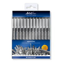 Fineliner Staedtler Pigment 308 Zwart Set À 12 Breedtes