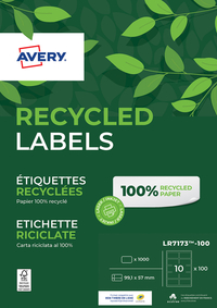 Etiket Avery LR7173-100 99.1X57MM Recycled Wit 1000 Stuks