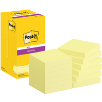 Memoblok Post-It 654 Super Sticky 76X76MM Canary Yellow 12 Stuks