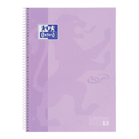 Notitieboek Oxford Touch Europeanbook A4+ 4-Gaats Lijn 160 Pagina's Pastel Paars