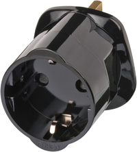 Reisstekker Brennenstuhl Adapter GB/Uk Met Aarding Zwart