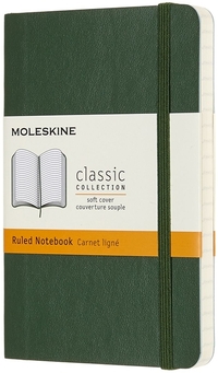 Notitieboek Moleskine Pocket 90X140MM Lijn Soft Cover Myrtle Green