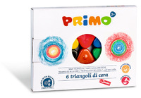 PRIMO * Box met 6 zachte driehoek waskrijtjes
