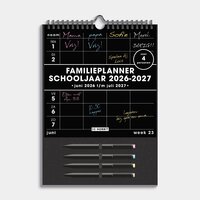 Familieplanner Markers 2026-2027 A4+ Zwart
