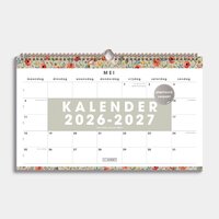 Maandkalender Schooljaar 2026-2027 A3 Vintage Bloemen