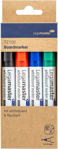 Whiteboardmarker Legamaster TZ 100 Rond 1.5-3MM Assorti Blister À 4 Stuks